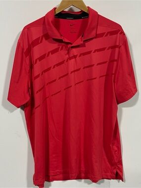 Nike Men’s Red Polo with Diagonal Stripe Accent
